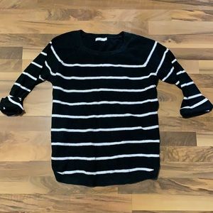 3/$20 Black & White Stripe Sweater 2X